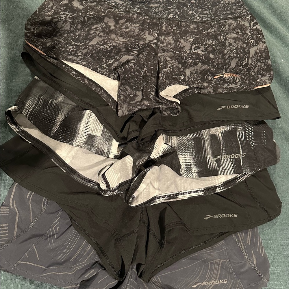 Brooks Black and Gray Running Shorts - Lot of 5
